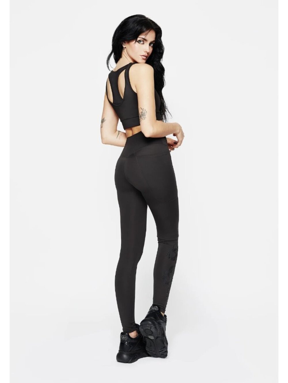 Disturbia Venin Snake Athleisure Leggings Charcoal Gray Size US 12 - Picture 5 of 6